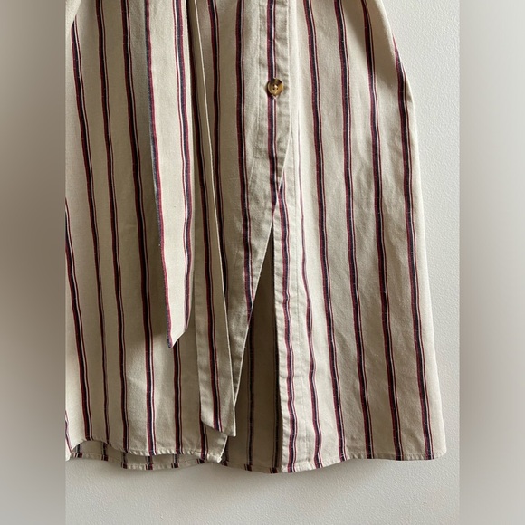 Active USA linen blend striped safari sundress tan size L - Picture 8 of 16